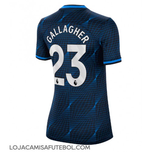 Camisa de Futebol Chelsea Conor Gallagher #23 Equipamento Secundário Mulheres 2023-24 Manga Curta